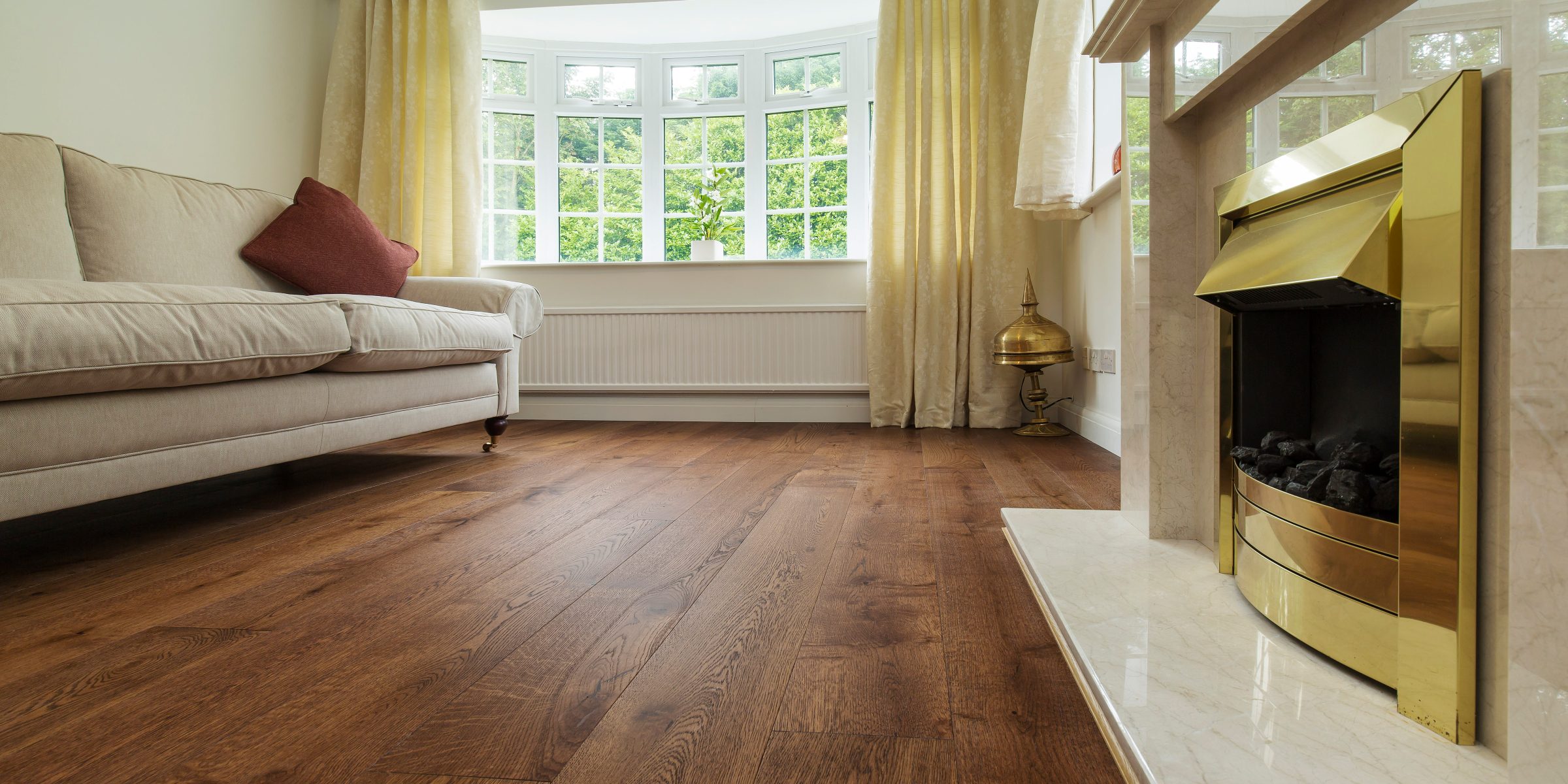 living room with abinger wood floors