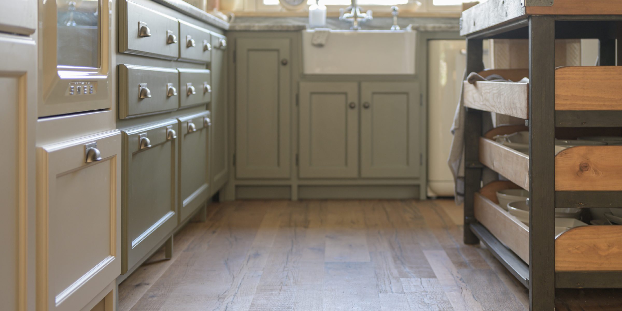 rustic kitchen with gable grange reclaimed wood floors