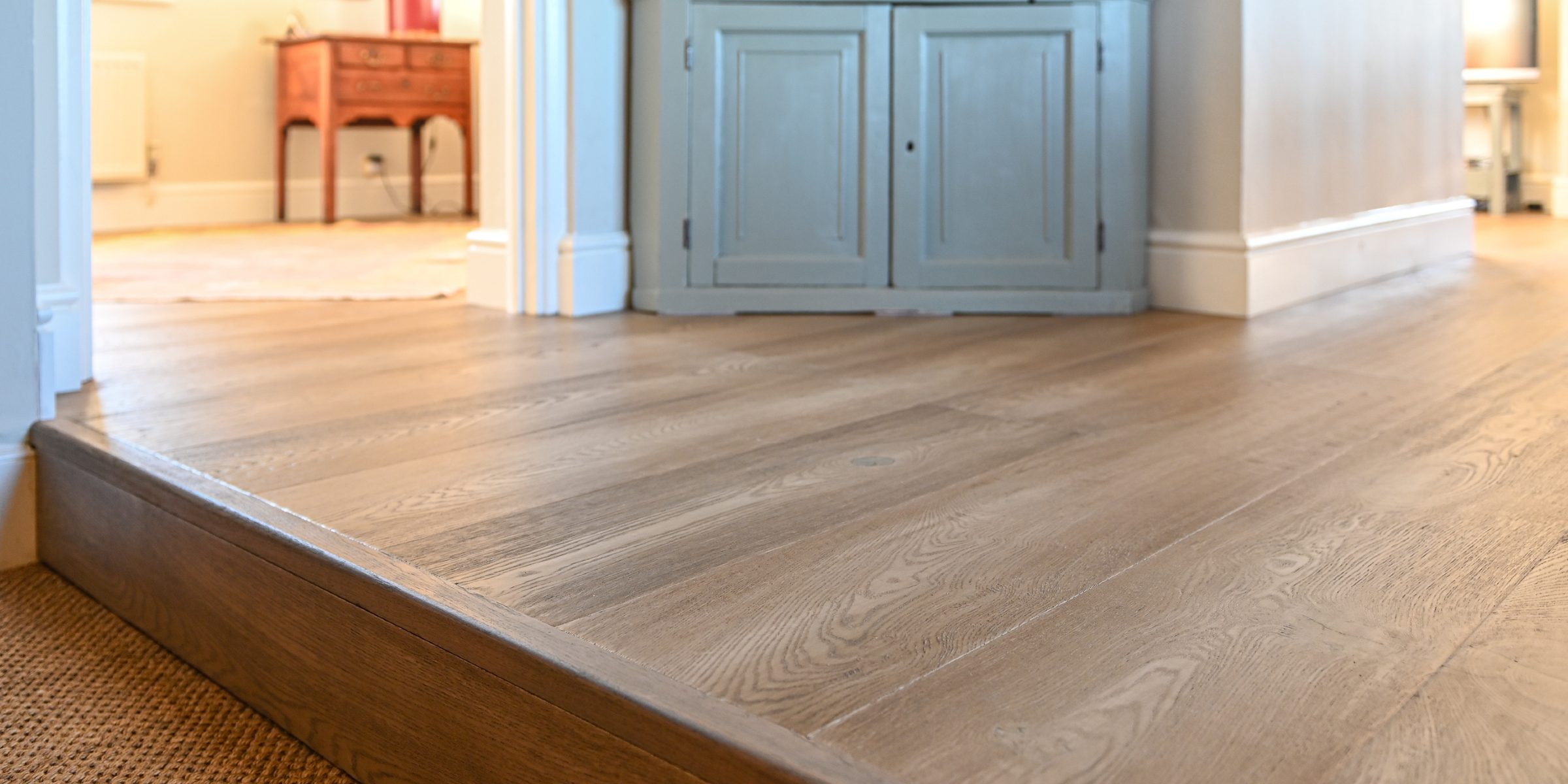 engineered wood floor step