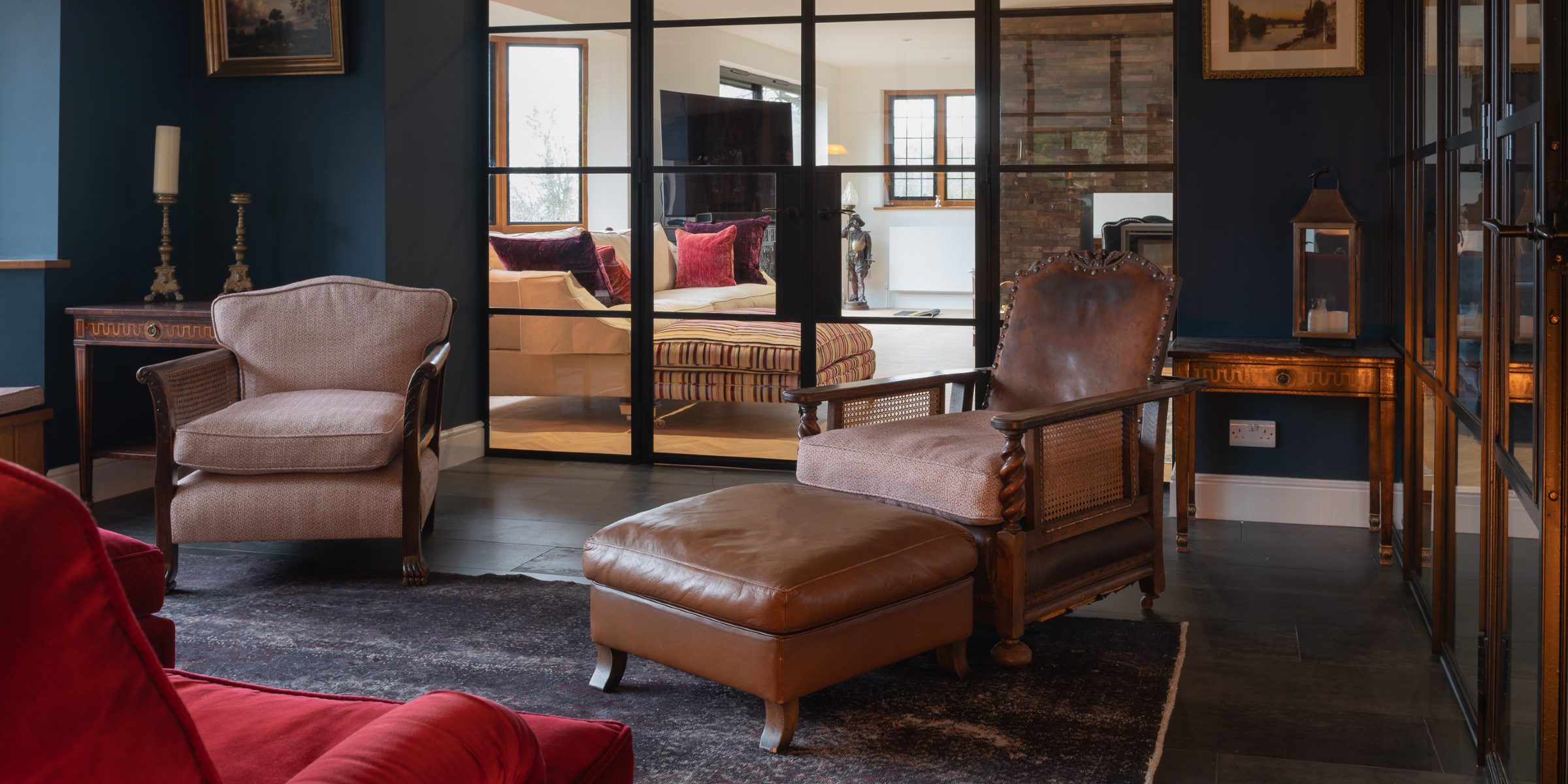 home design with titanium black concrete floors