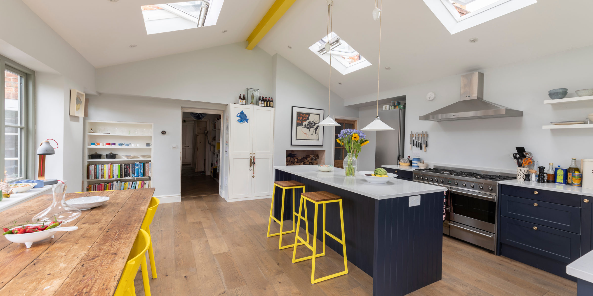 open plan kitchen design with deco frozen umber